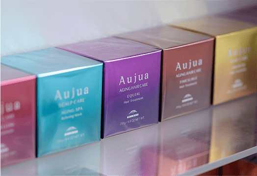 Aujua製品が並んでいる画像